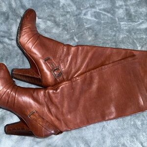 Frye Women's Tan Leather Heeled Boots